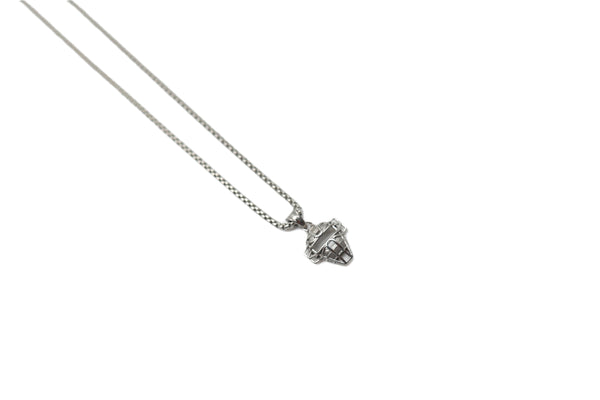Mini Catchers Mask Pendant - Silver
