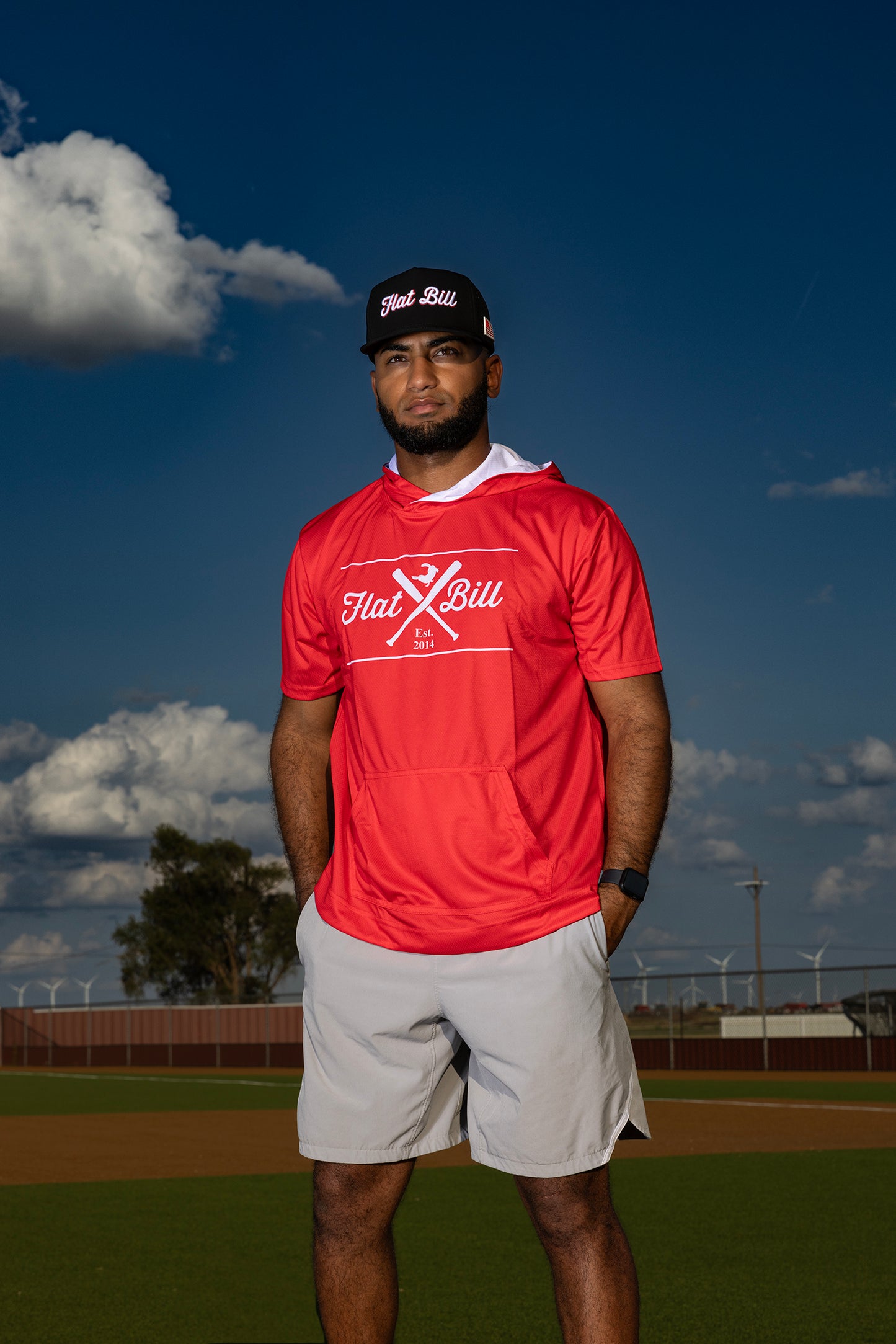 Red and White - Premium Sublimated Short Sleeve Hoodie