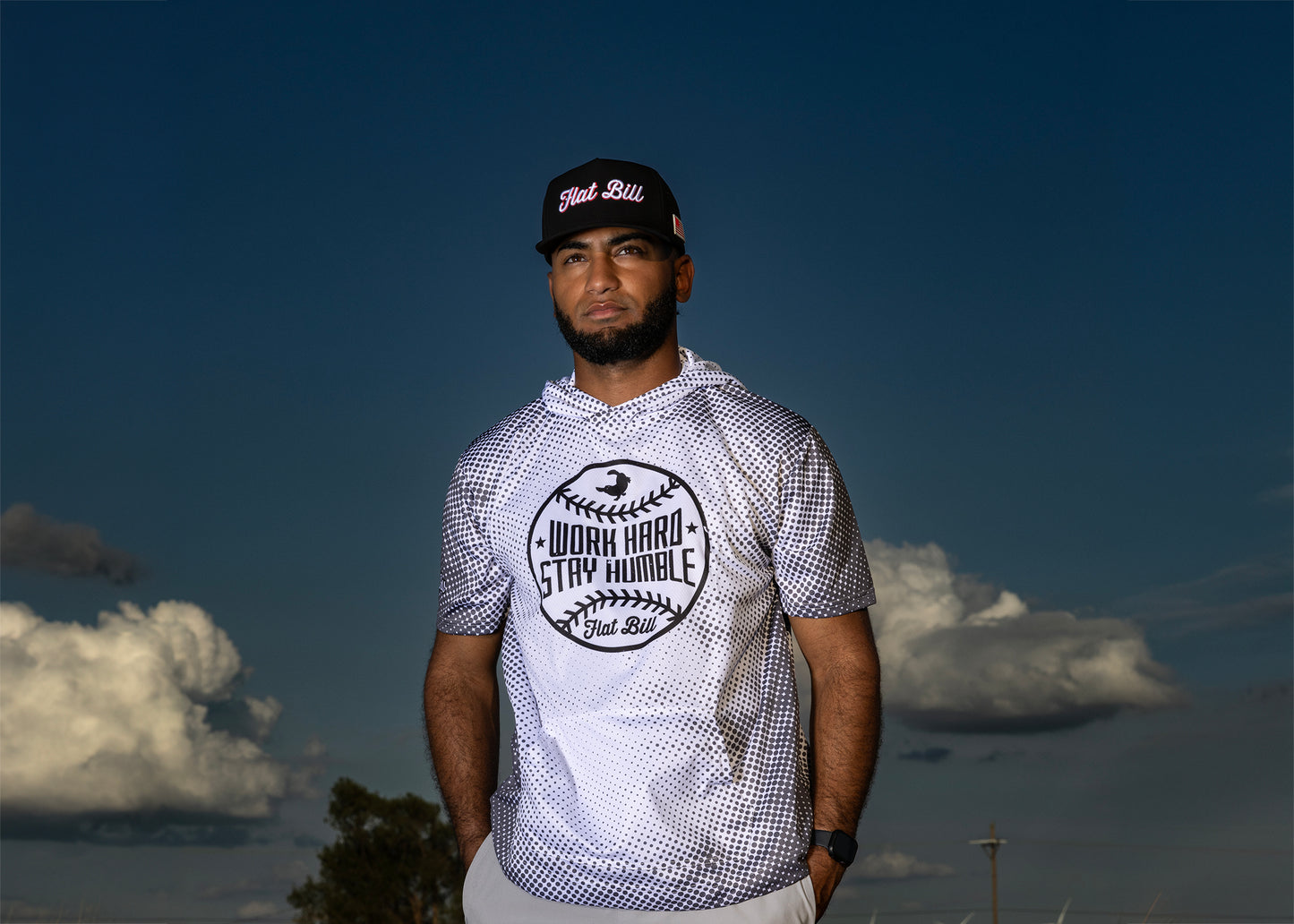 Work Hard Stay Humble - Premium Sublimated Short Sleeve Hoodie