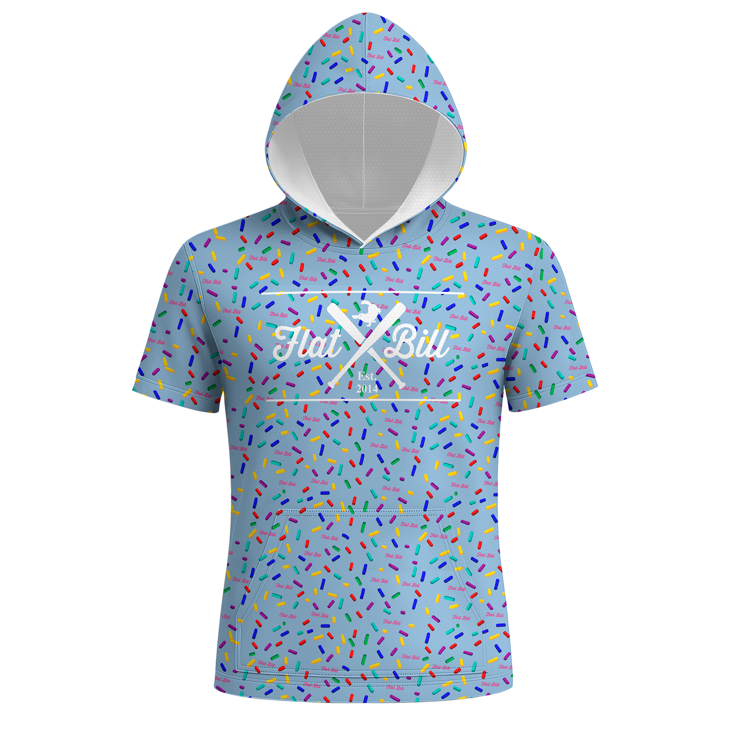 Carolina Blue Donut Sublimated Short Sleeve Hoodie