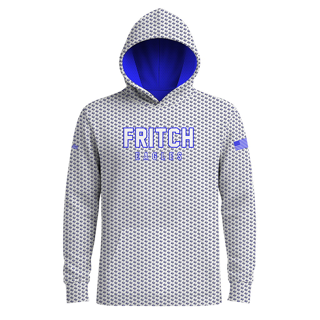 Fritch Eagles Pattern Premium Sublimated Long Sleeve Hoodie