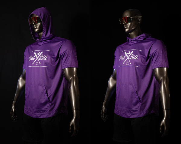 Purple and White - Premium Sublimated Short Sleeve Hoodie