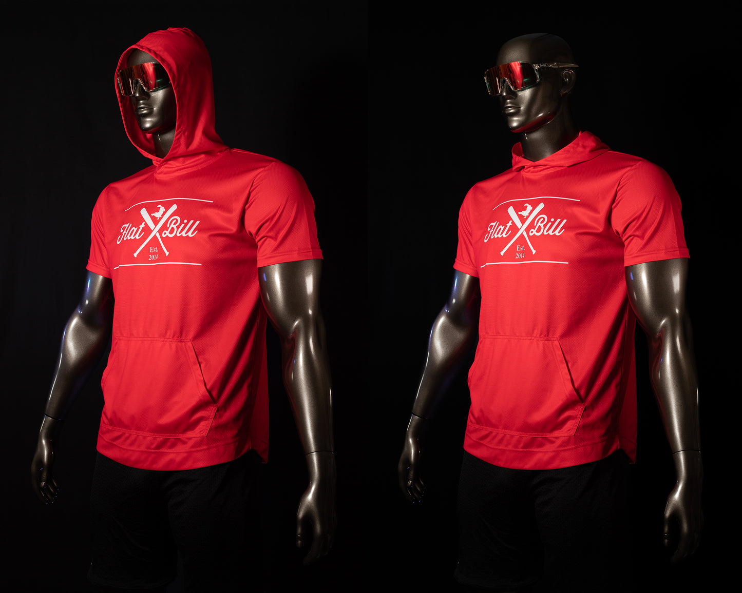 Red and White - Premium Sublimated Short Sleeve Hoodie