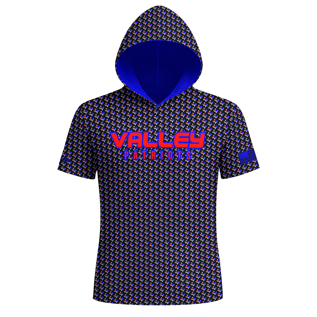 Valley Patriots Pattern Premium Sublimated Short Sleeve Hoodie