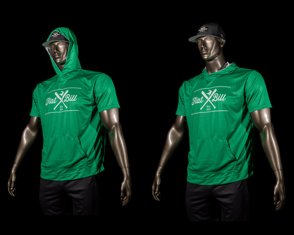 Green with White - Premium Sublimated Short Sleeve Hoodie