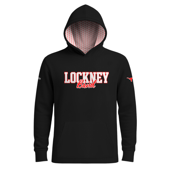 Lockney Longhorns Hoodie - BLACK - Pattern Hood - Long Sleeves - LIGHTweight