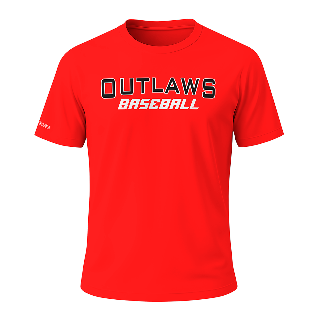 Outlaws Baseball - Crew Neck Short Sleeves - Red