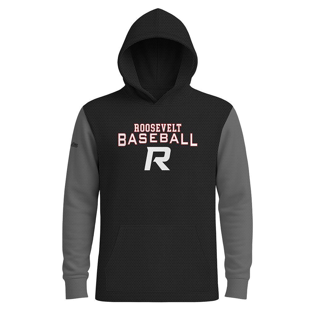 Roosevelt Baseball - Long Sleeves Hoodie - HEAVYweight - Black/Green Sleeves - PRE ORDER