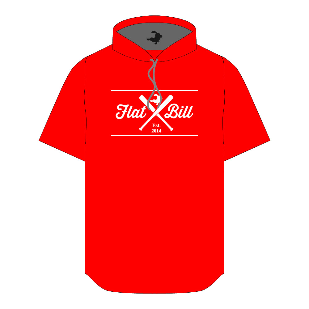 Red and White - Premium Sublimated Short Sleeve Hoodie