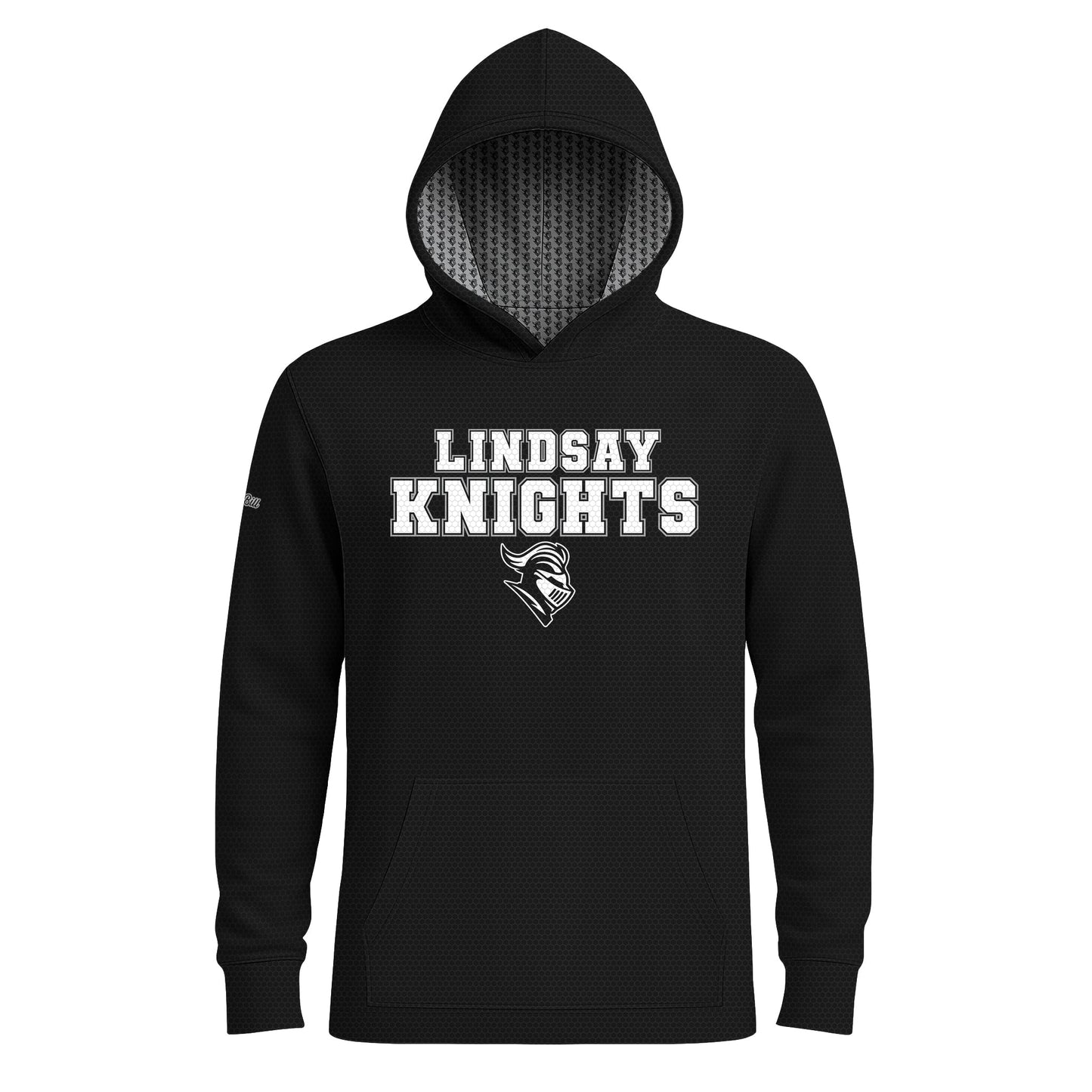 Lindsay Knights Hoodie - Pattern Hood - Black Long Sleeves - HEAVYWEIGHT - PRE ORDER