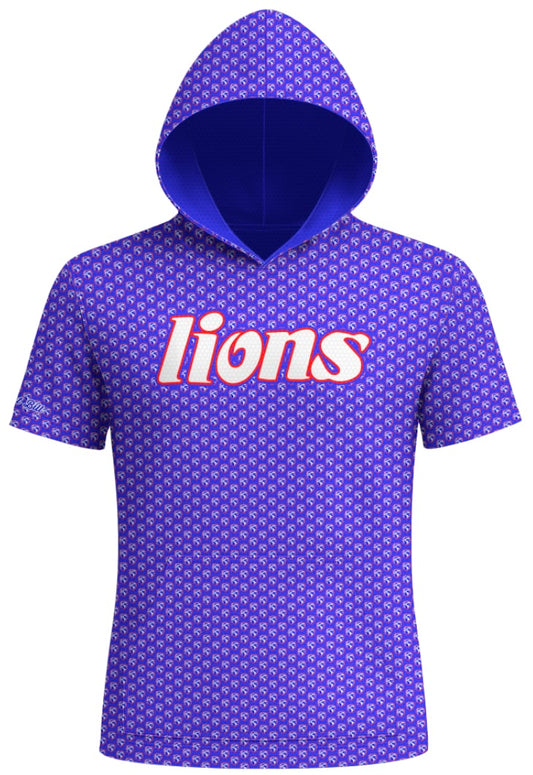 Moore Lions Hoodie - Pattern - Blue