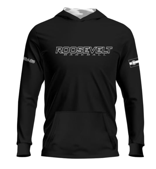 Roosevelt Fan Hoodie - Black Lightweight Long Sleeves