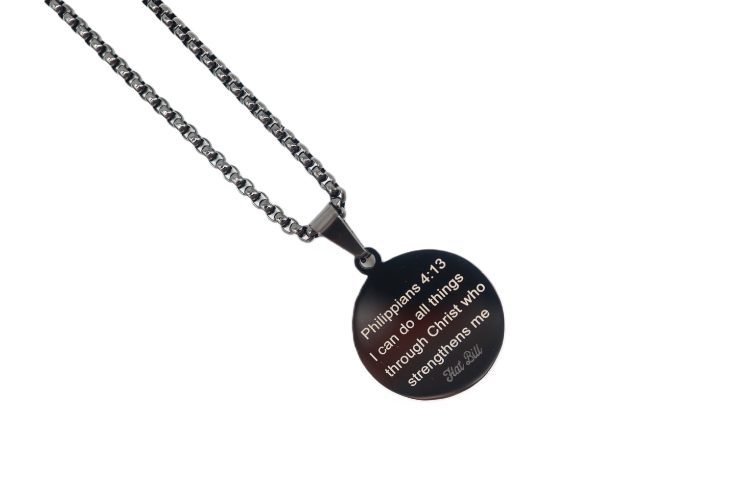 Engraved Baseball 2D Pendant - Black