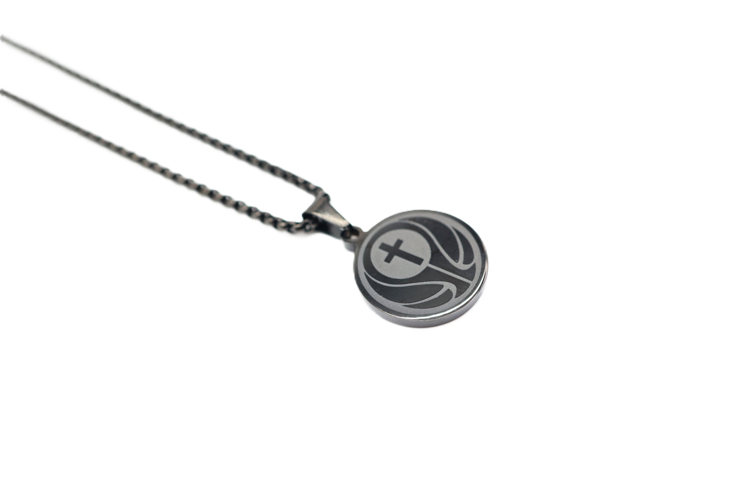 Engraved Basketball 2D Pendant - Black