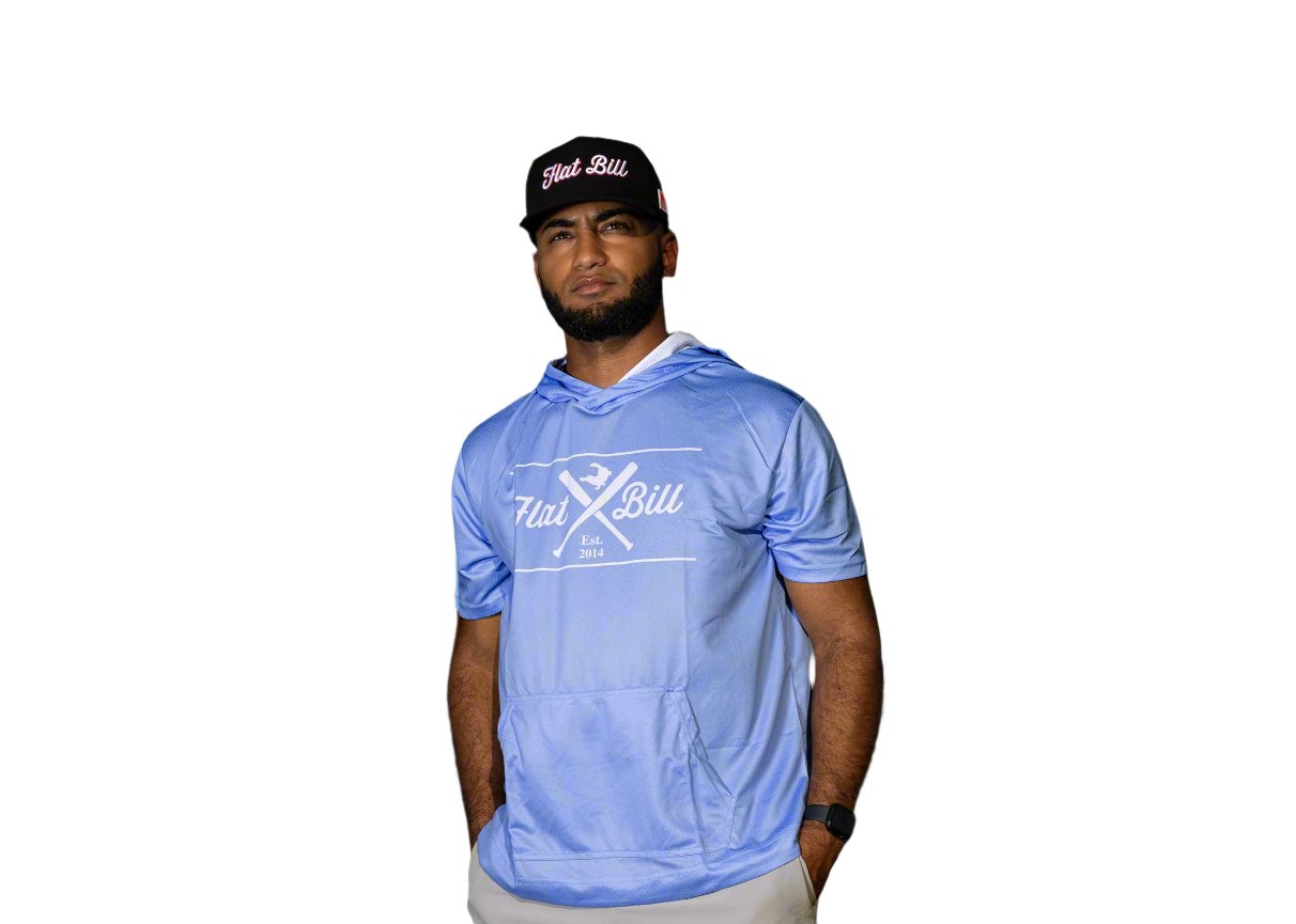 Carolina Blue and White - Premium Sublimated Short Sleeve Hoodie