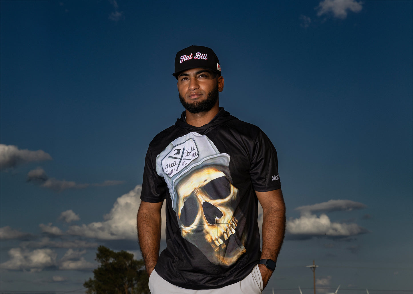 FB Skull  - Premium Sublimated Short Sleeve Hoodie