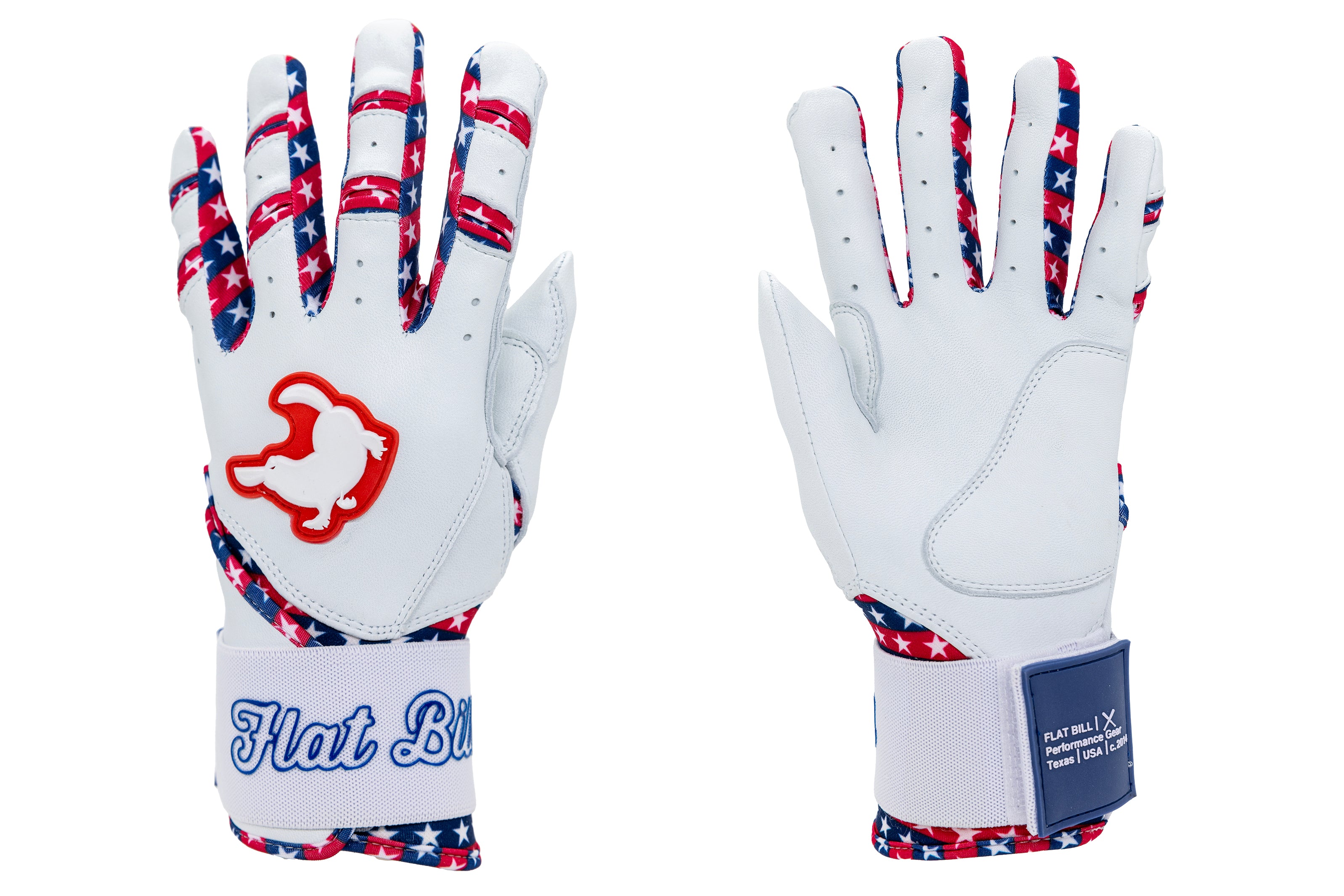 Batting Gloves Long Strap Merica Edition Flatbill Baseball