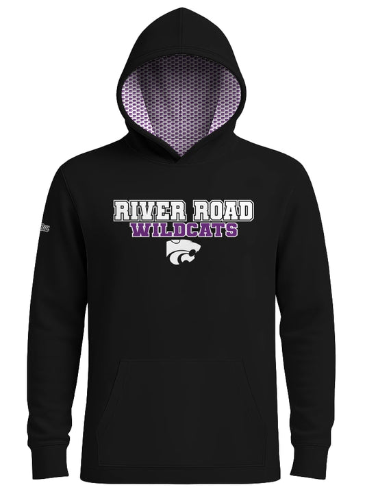 River Road Hoodie - Black HEAVYweight Long Sleeves - Pattern Hood