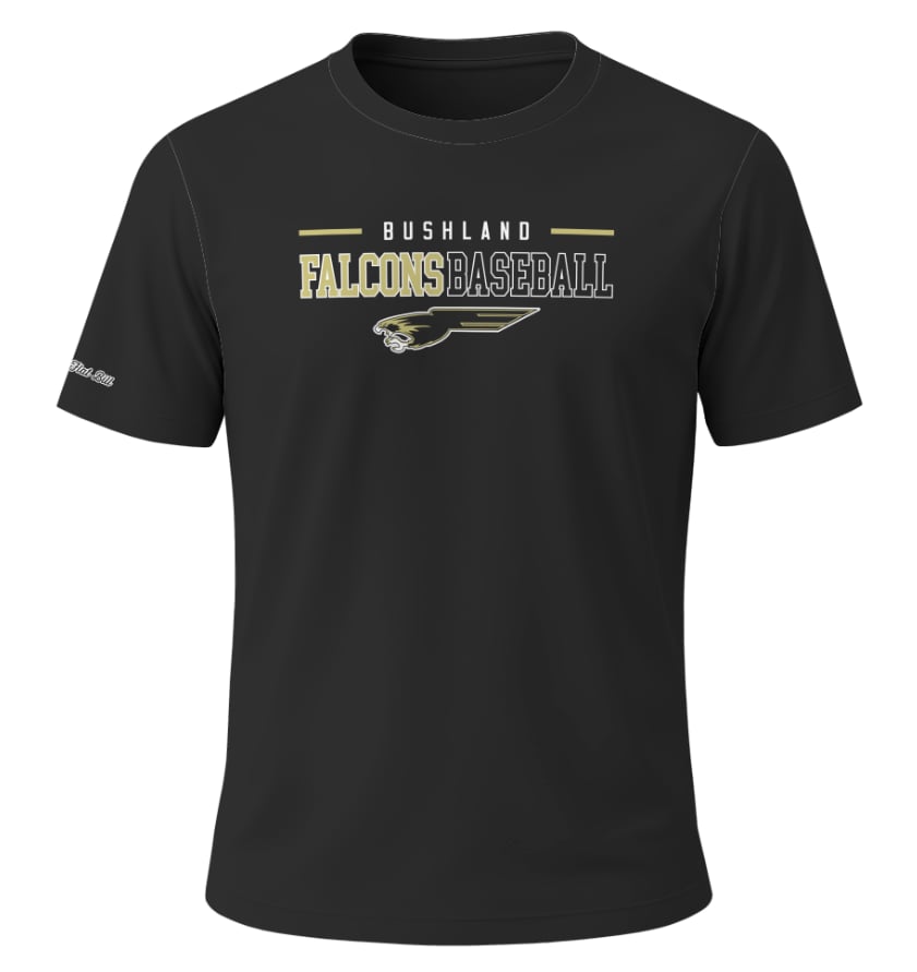Bushland Falcons Baseball - Crew Neck Short Sleeves - Black