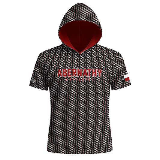 Abernathy Antelope Pattern Premium Sublimated Short Sleeve Hoodie (Black)