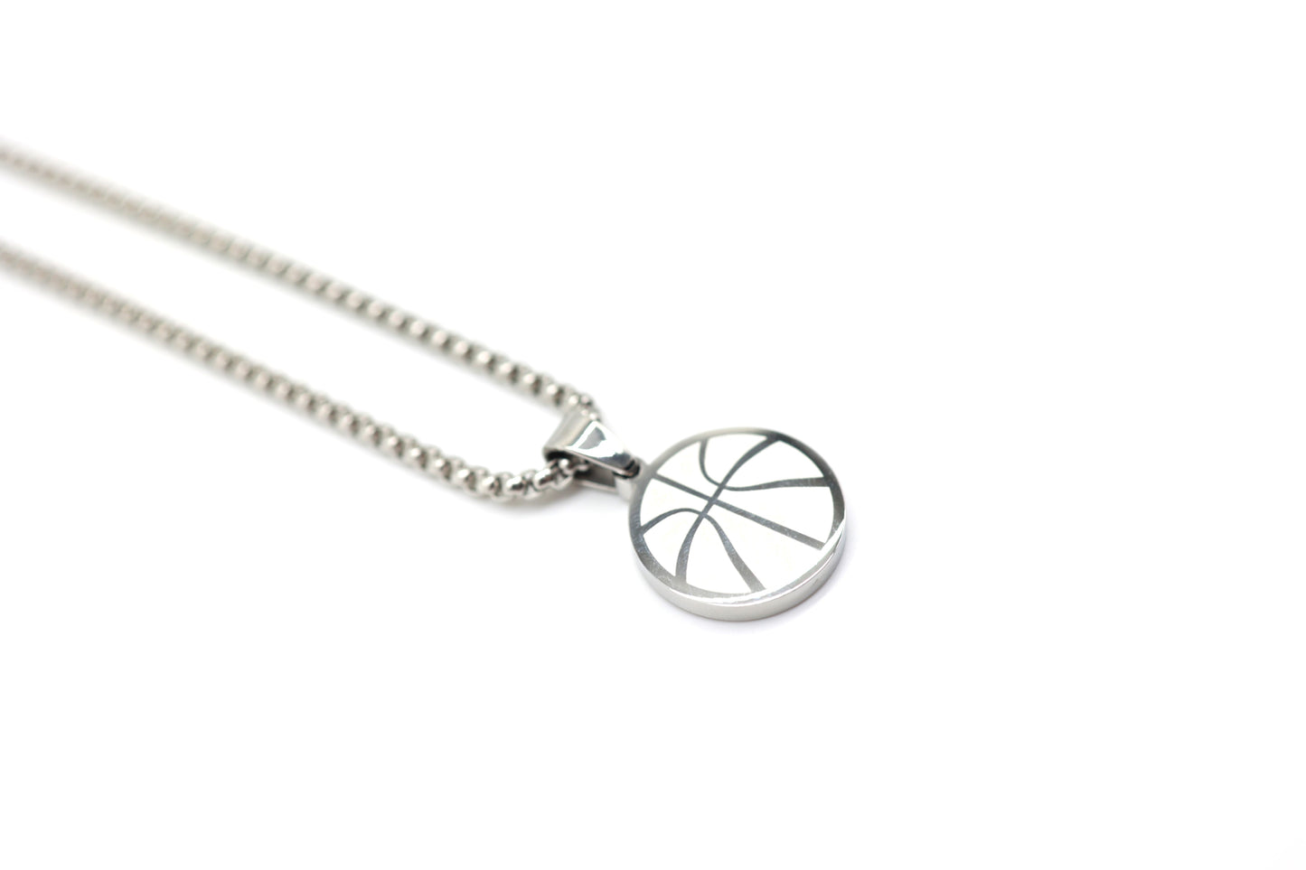 Basketball Pendant - Silver