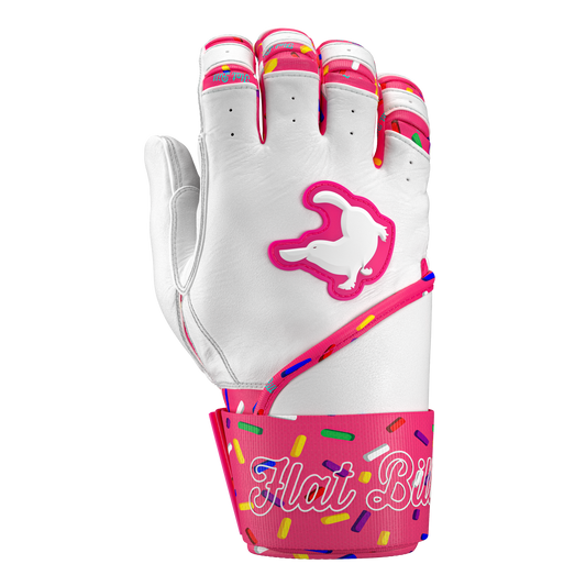 Batting Gloves Long Strap - Pink Donut Sprinkle