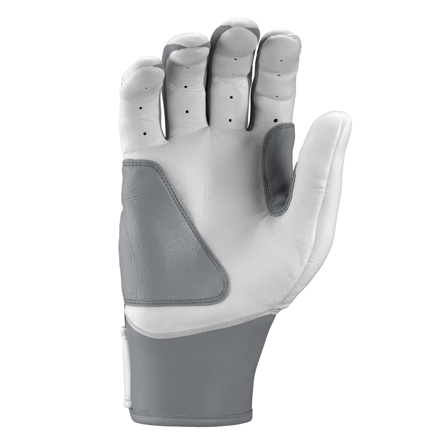 Batting Gloves Regular Strap - White and Grey