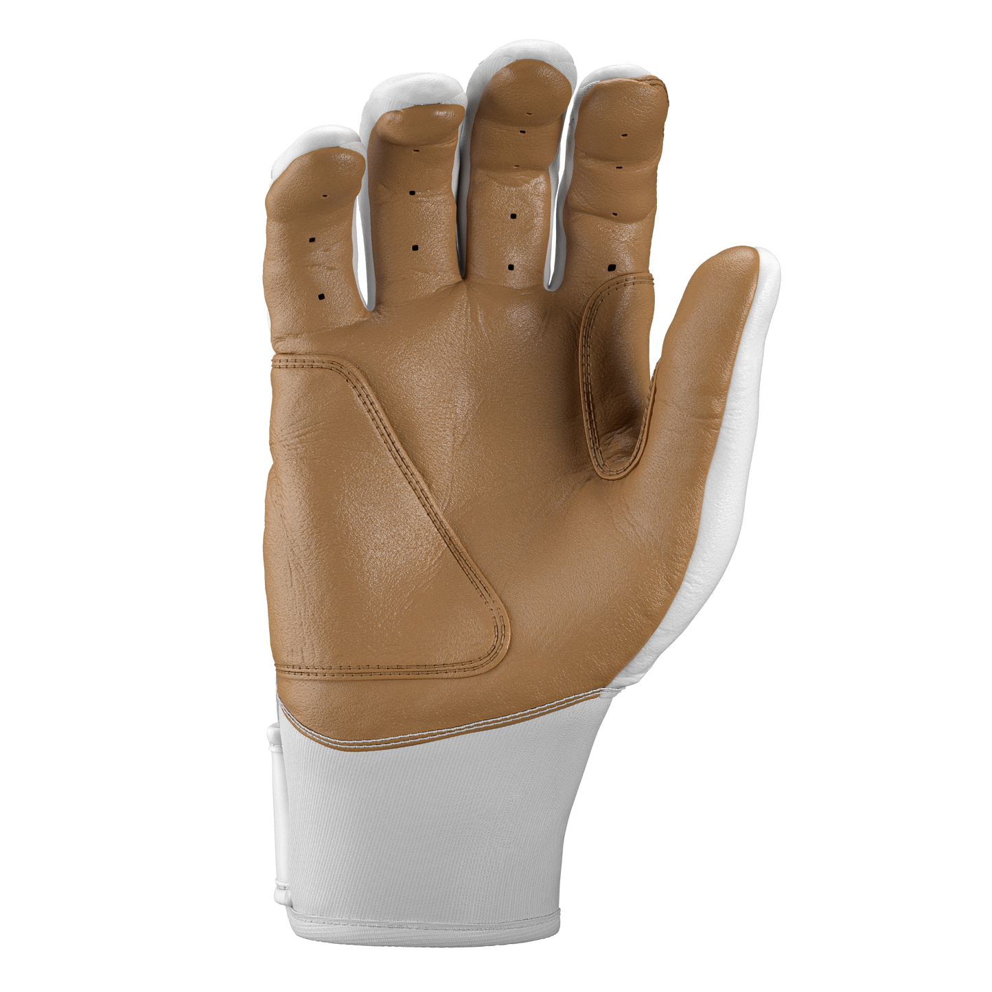 Batting Gloves Regular Strap - White and Tan Workman