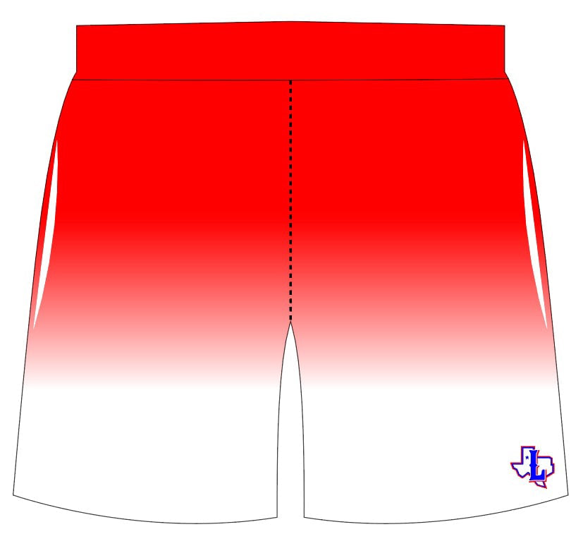 LBA Fan Shorts - Red/White Ombre