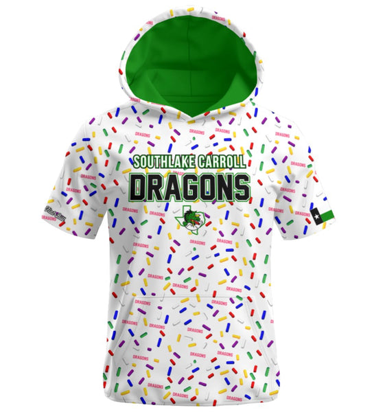 SouthLake Carroll Dragons Short Sleeve Hoodie - Sprinkles