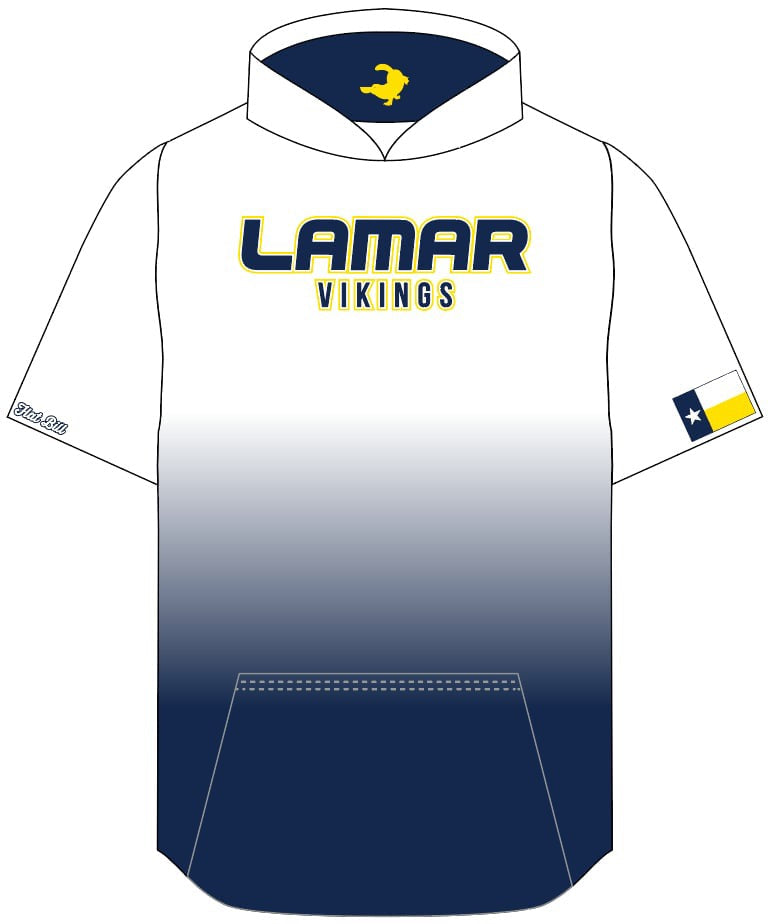 Lamar Fan Hoodie - White/Navy Ombre - Short Sleeves *Pre Order*