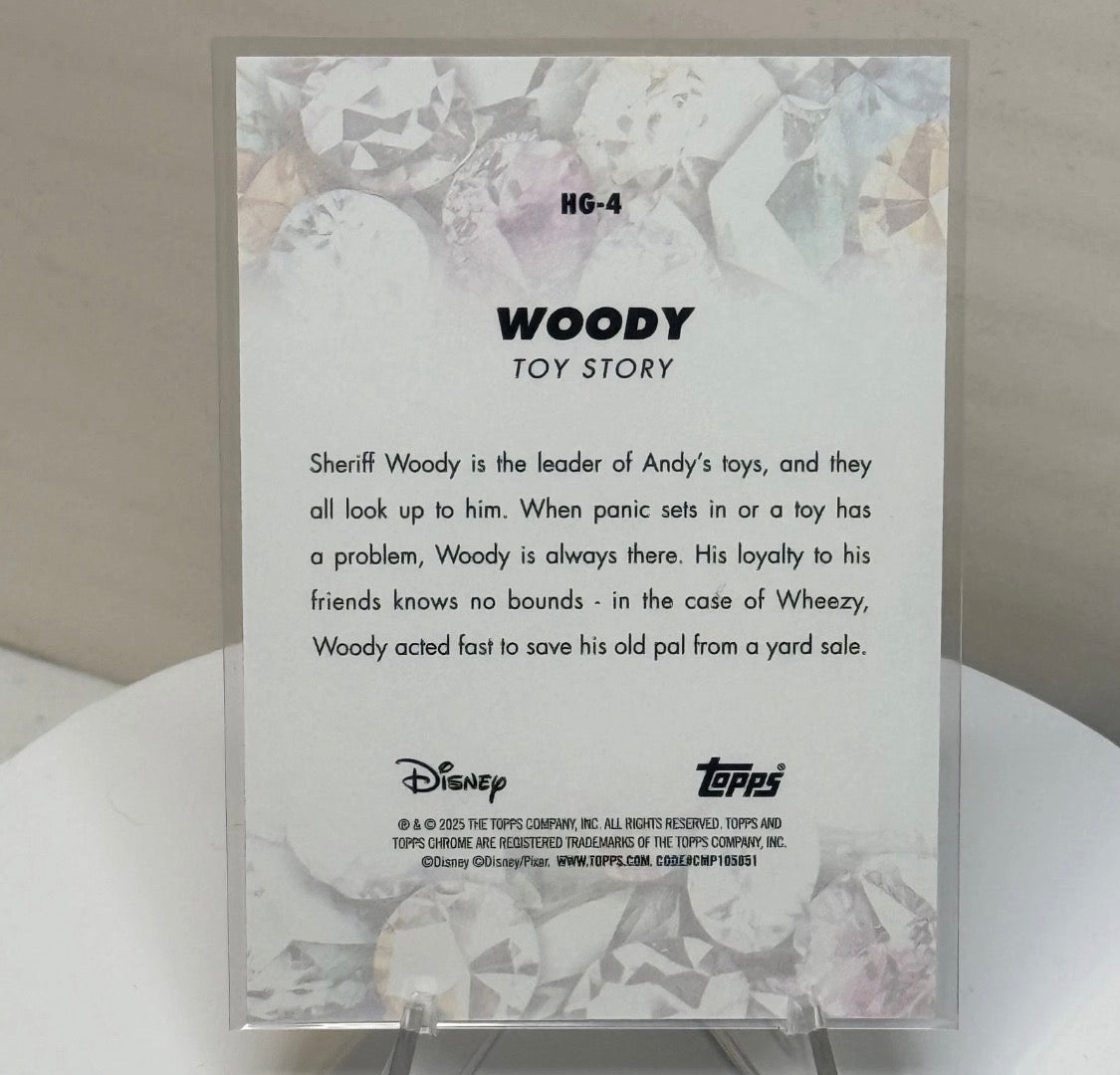 2025 WOODY Topps Chrome Disney Hidden Gems SP SSP #HG-4 Toy Story RARE Hit