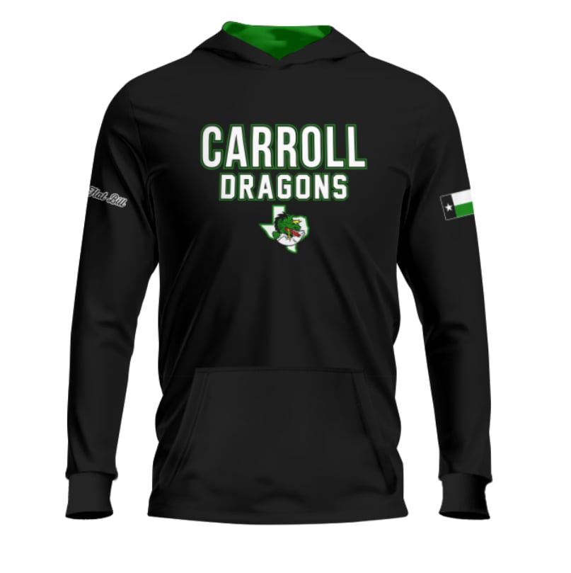 SouthLake Carroll Dragons Thin Lightweight Long Sleeve Hoodie - Black