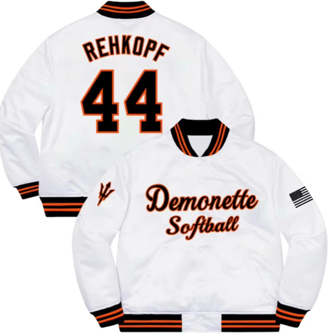 Dumas Demonette Softball - Varsity Jacket - White - PRE ORDER