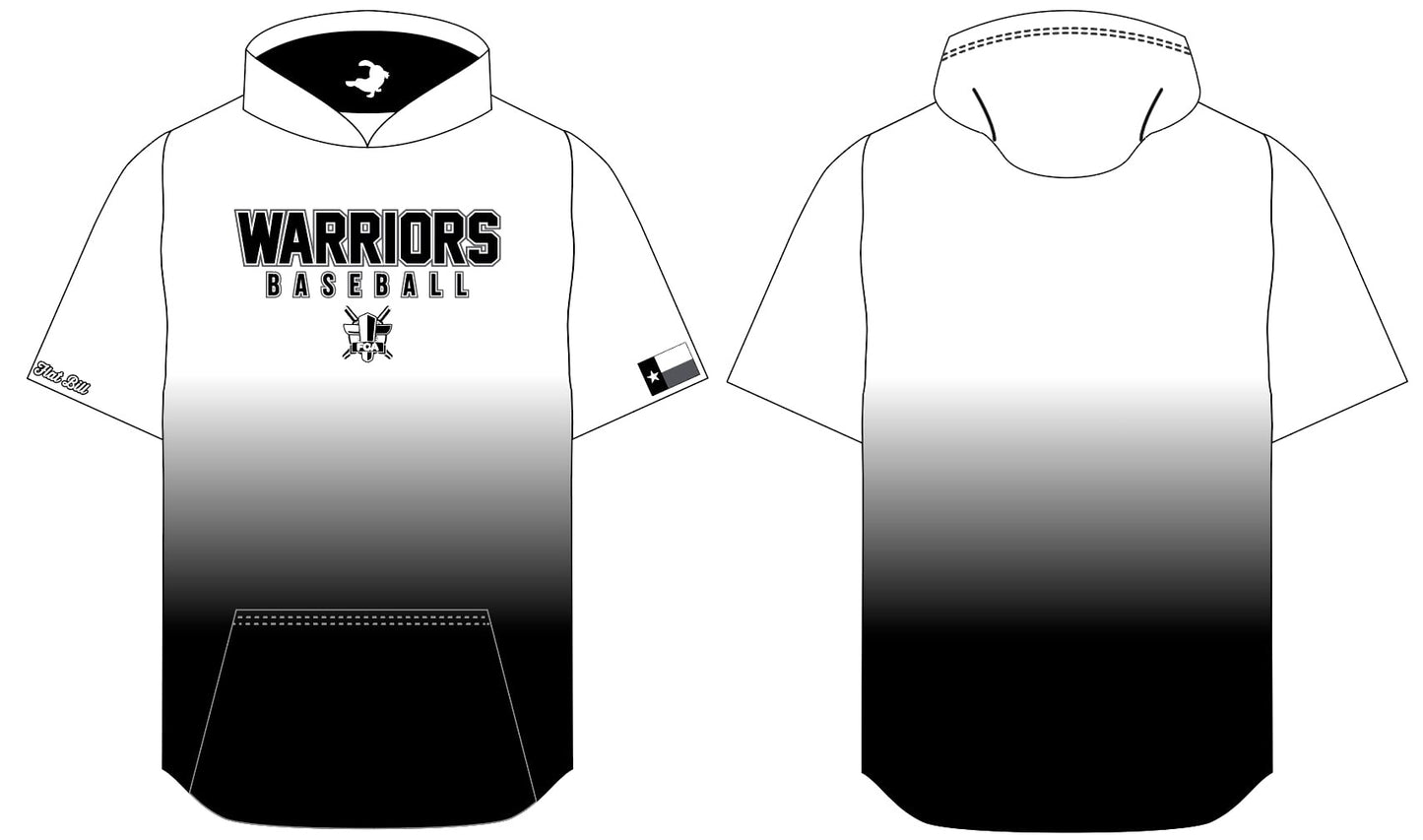 Warriors Baseball - White/Black Fade - Short Sleeves