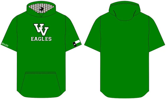 Valley View Eagles - Short Sleeve Hoodie - Kelly Green (Pattern Hood)