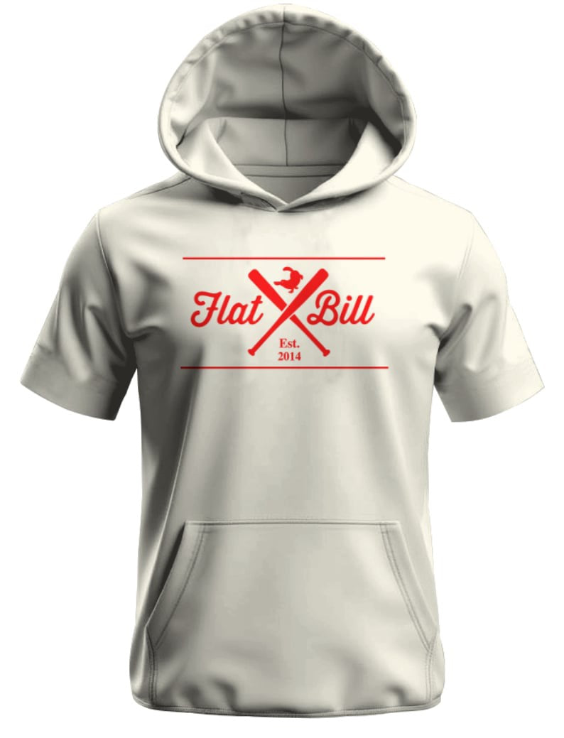 Cream and Red  - Premium Sublimated Short Sleeve Hoodie