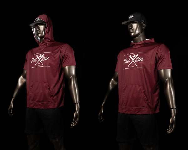 Maroon/White  - Premium Sublimated Short Sleeve Hoodie