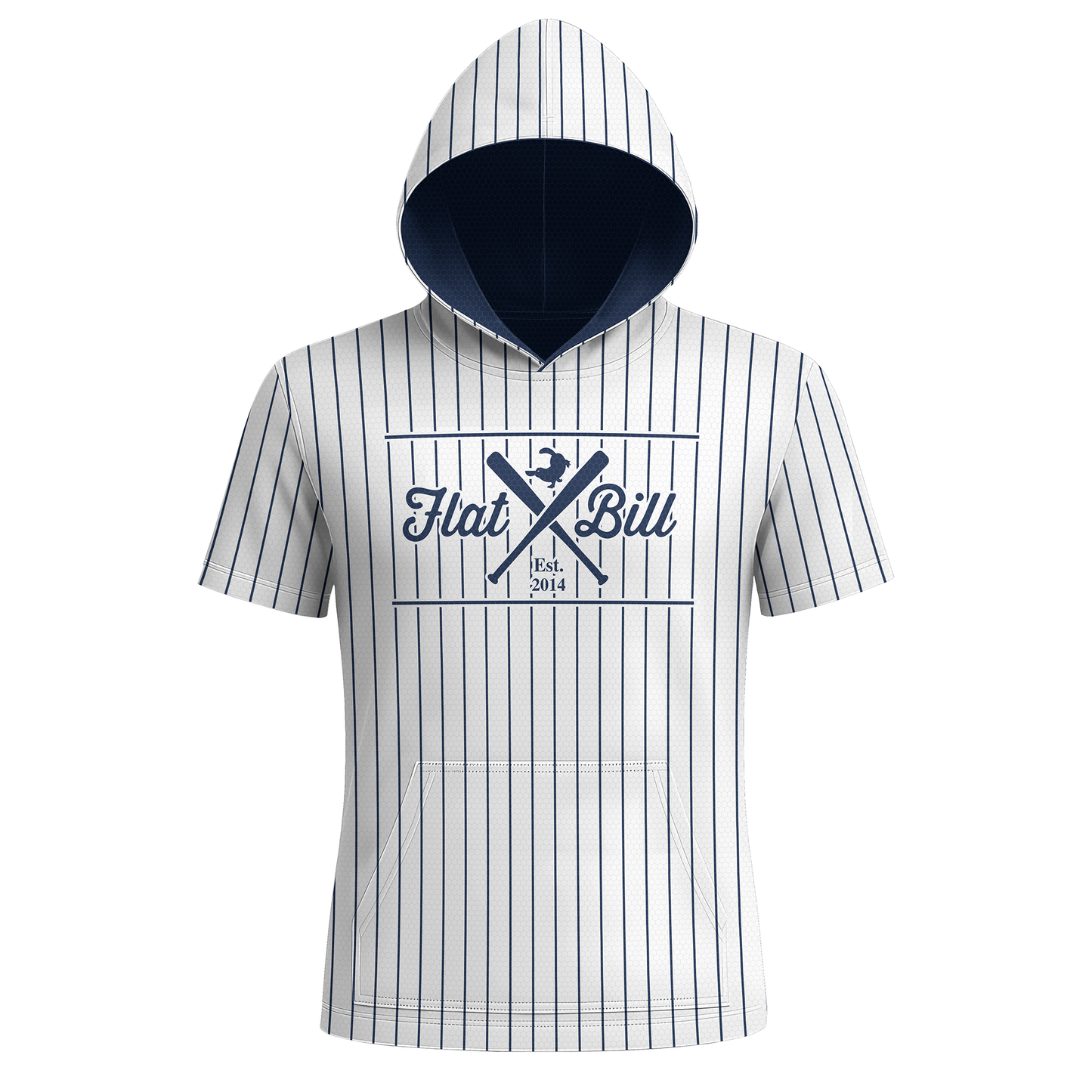 Navy Pinstripes Premium Sublimated Short Sleeve Hoodie