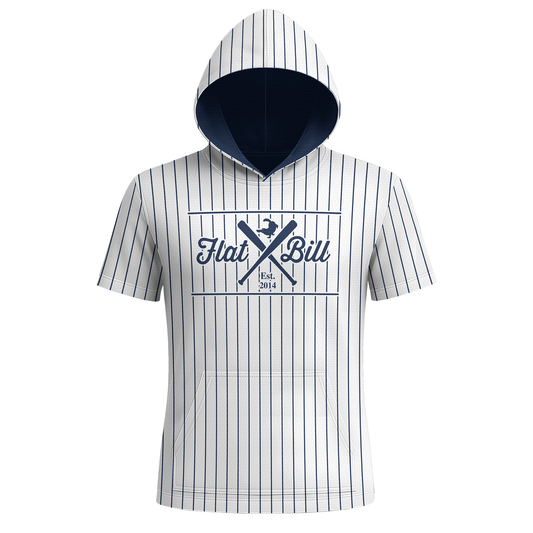 Navy Pinstripes Premium Sublimated Short Sleeve Hoodie