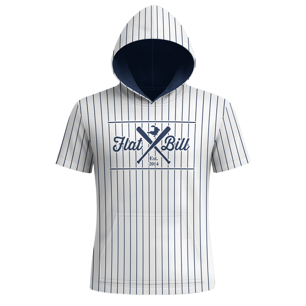 Navy Pinstripes Premium Sublimated Short Sleeve Hoodie