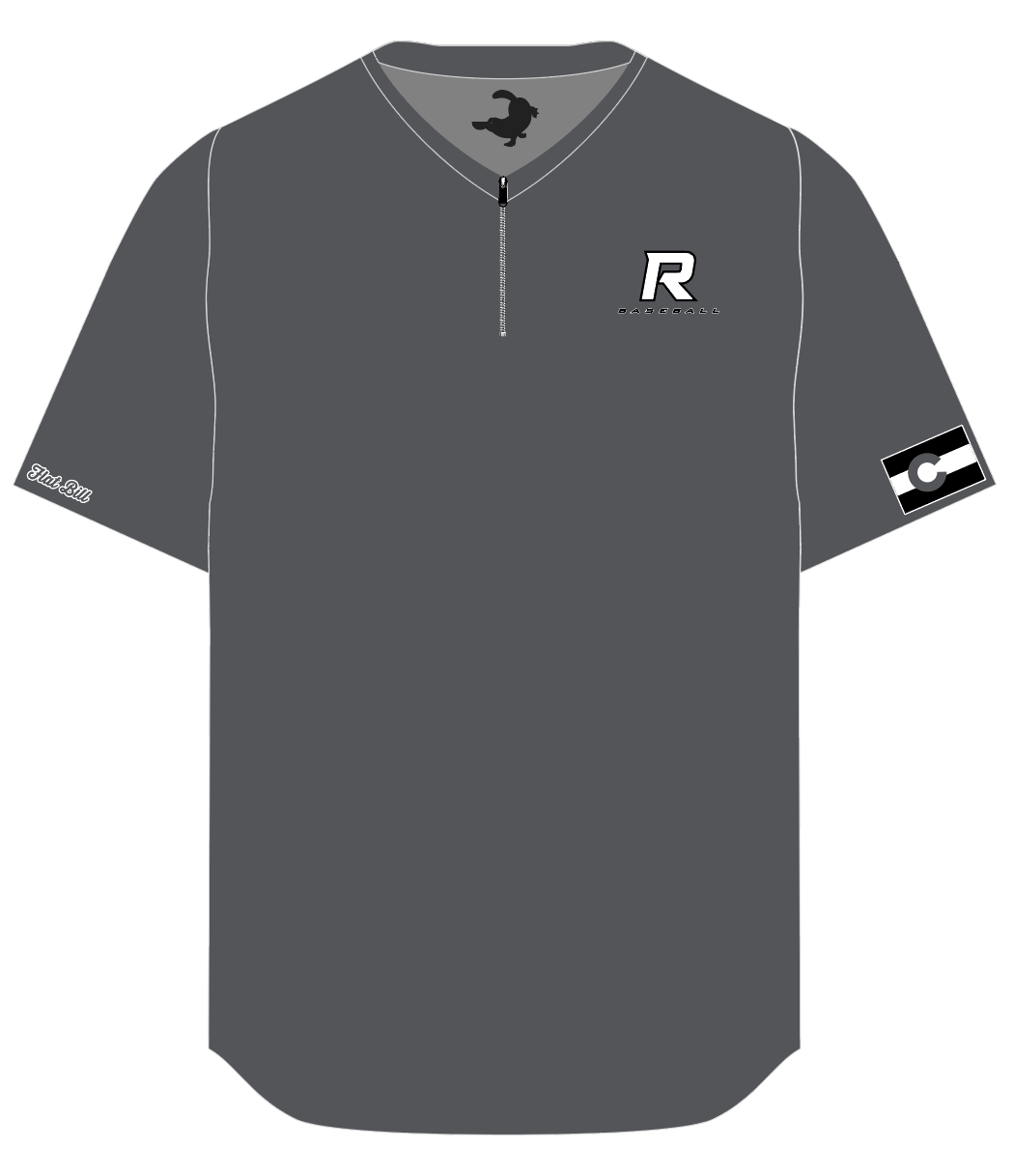 Roosevelt Fan 1/4 Zip - Grey - Short Sleeves *Pre Order*