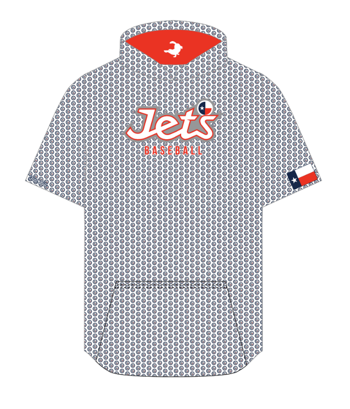 Jets Baseball Short Sleeve Hoodie - Pattern