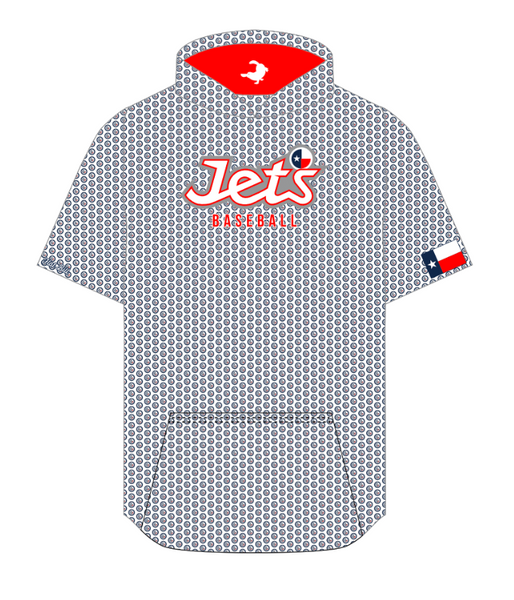 Jets Baseball Short Sleeve Hoodie - Pattern