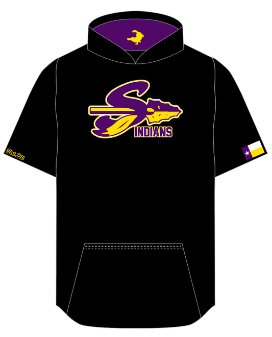 Sanger Indians Hoodie - BLACK - Short Sleeves