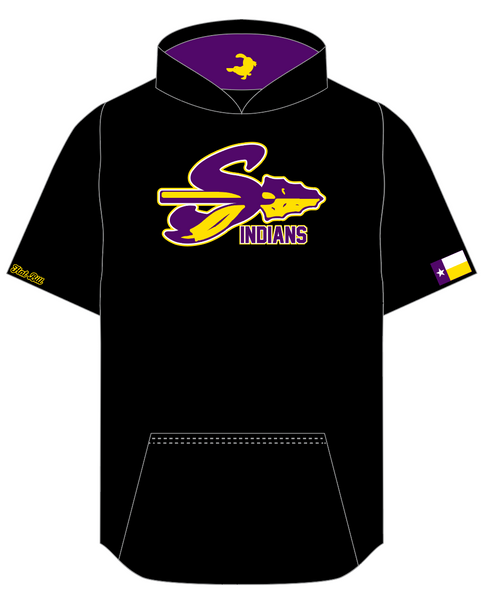 Sanger Indians Hoodie - BLACK - Short Sleeves