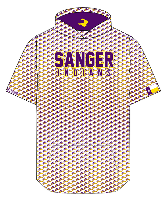 Sanger Indians Hoodie - PATTERN - Short Sleeves
