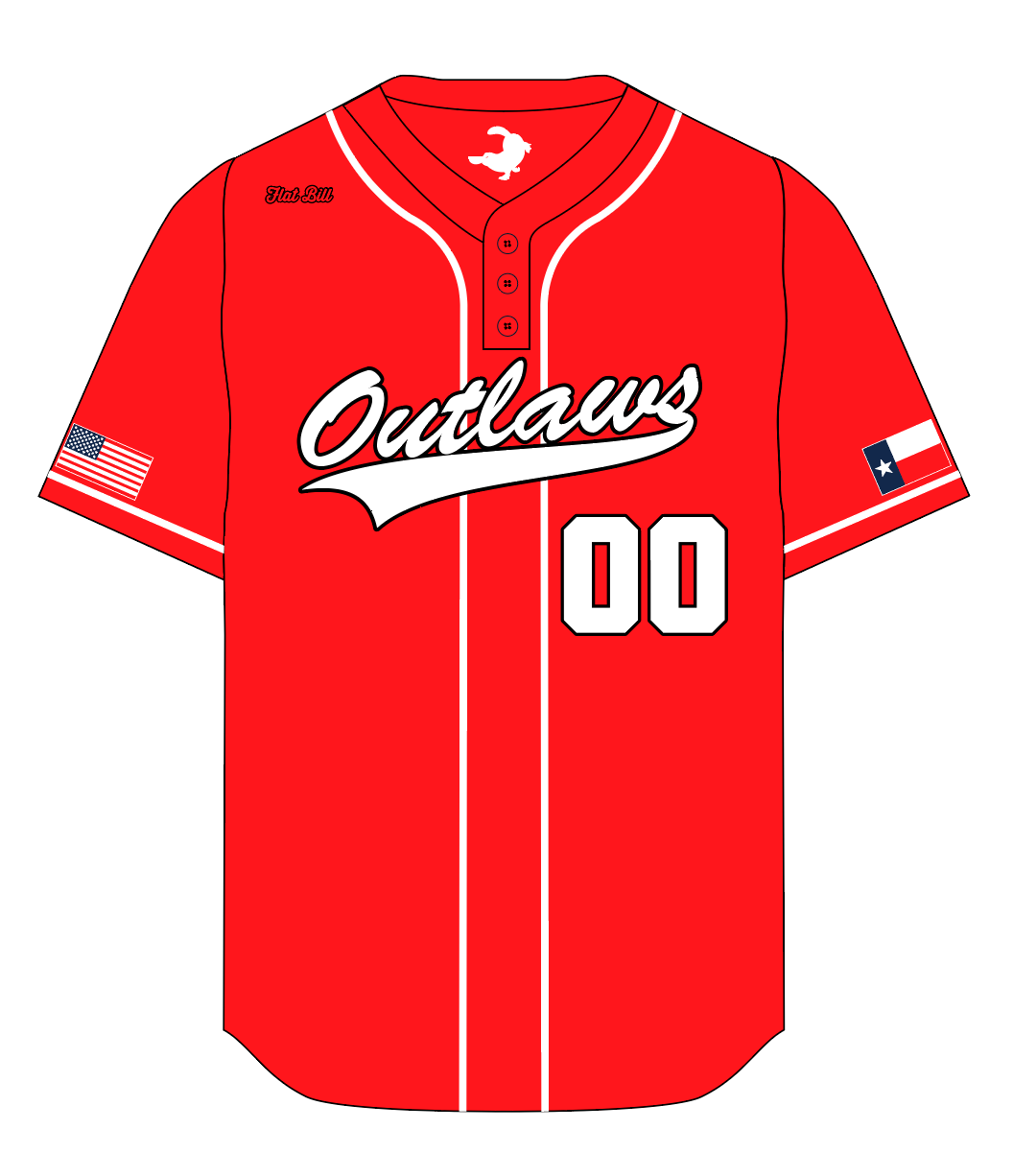 Outlaws Baseball - Red Jersey