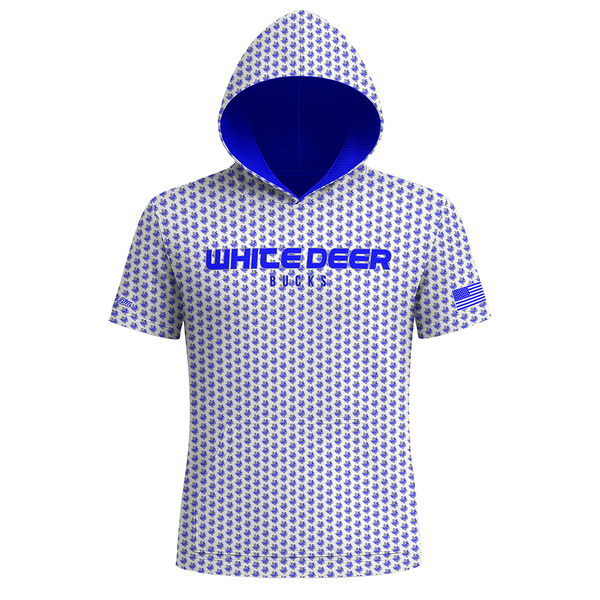 White Deer Bucks Pattern Premium Sublimated Short Sleeve Hoodie