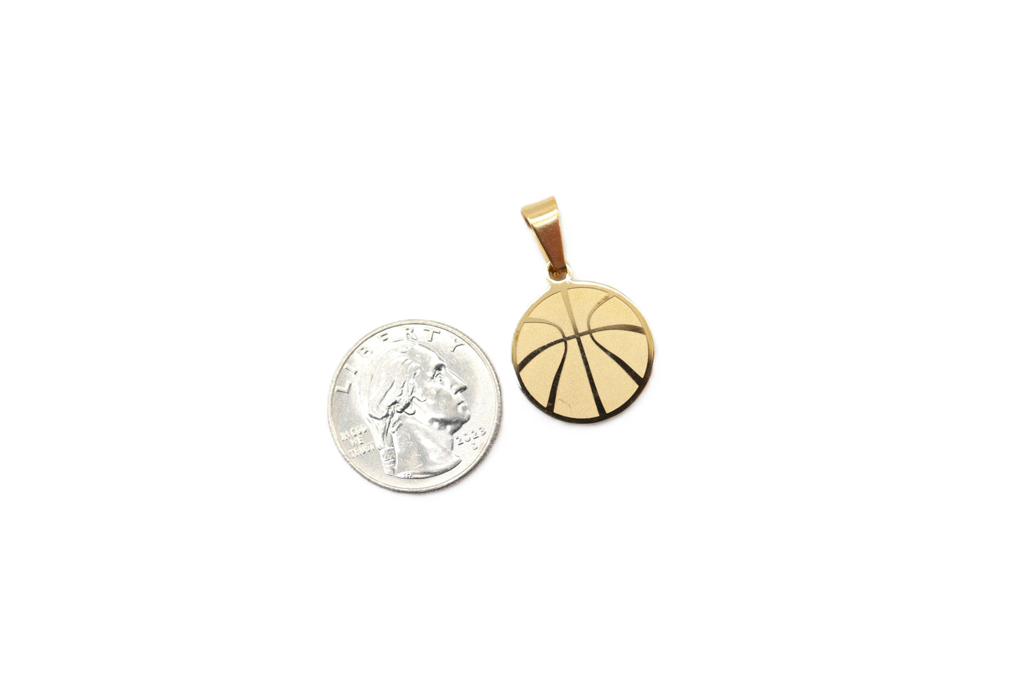 Basketball Pendant - Gold